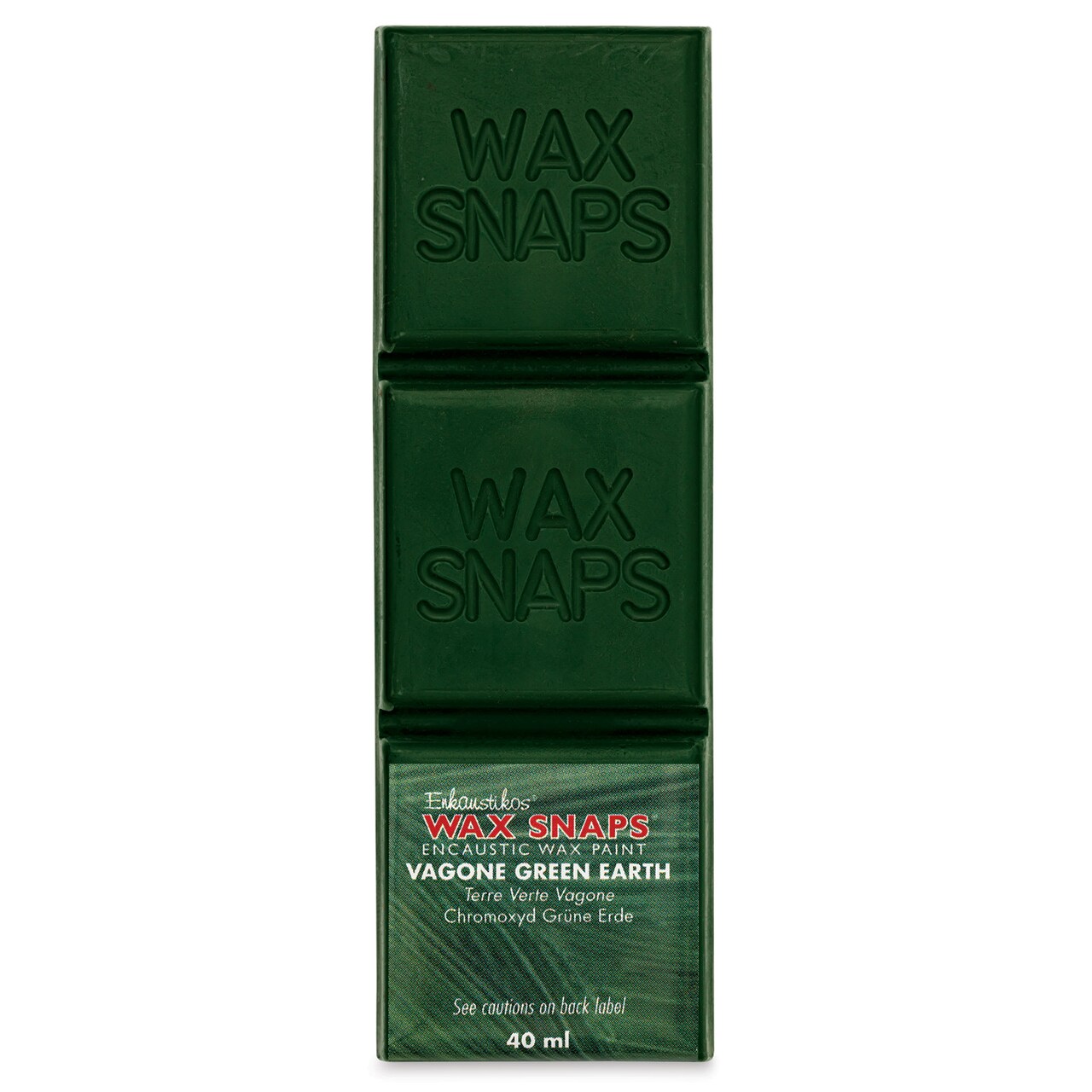 Enkaustikos Wax Snaps Encaustic Paints - Vagone Green Earth, 40 ml cake